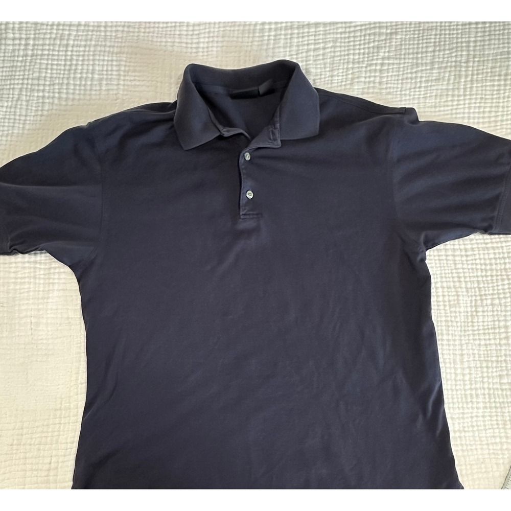 PING Collection Polo‎ Shirt Mens Small Navy Blue Golf Double Merc Cotton